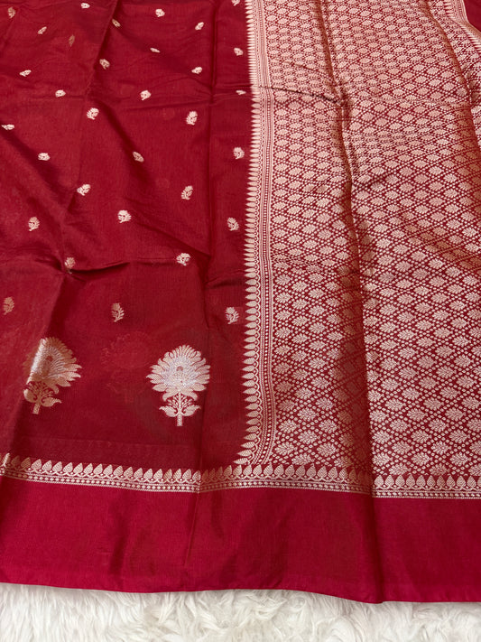 Maroon Banarasi Mango Silk Saree