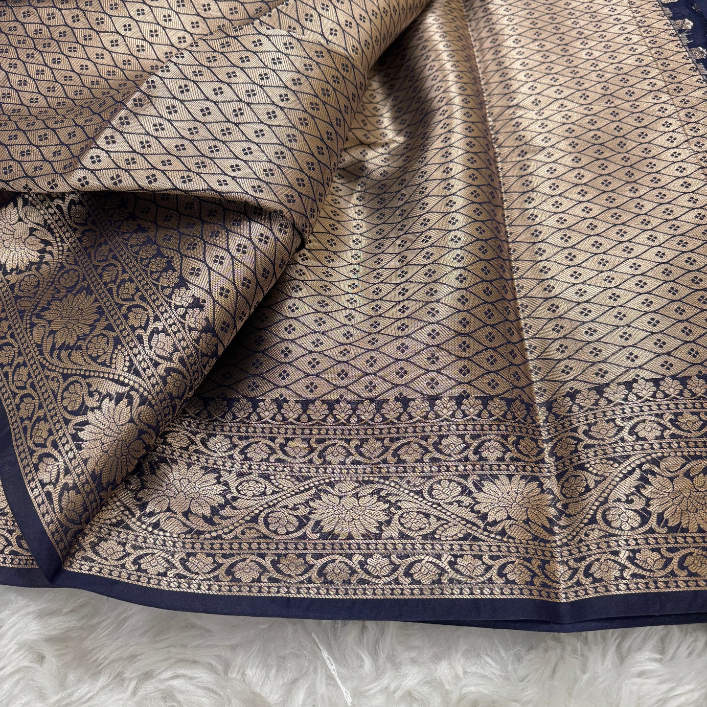 Navy Blue Banarasi Georgette Saree BN32