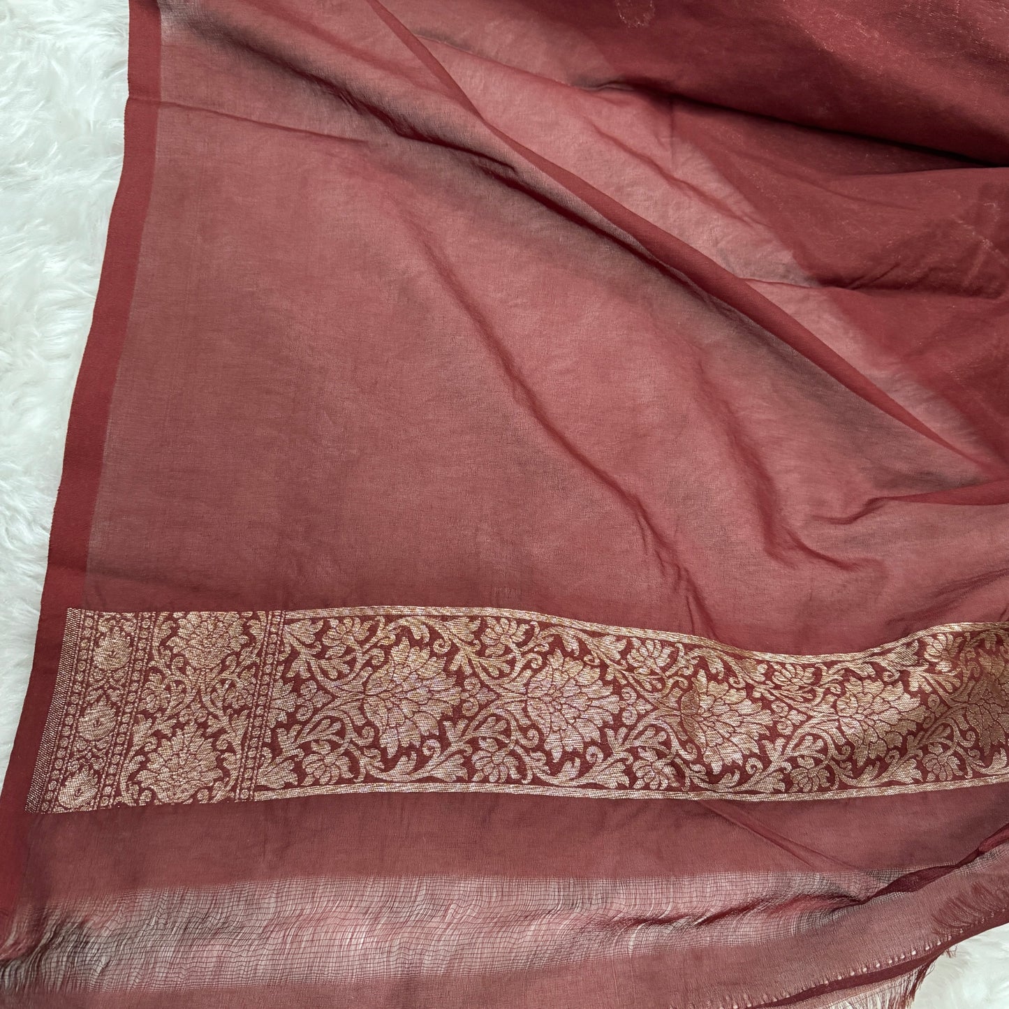 Coffee Brown Banarasi Khaddi Georgette Saree - BN41