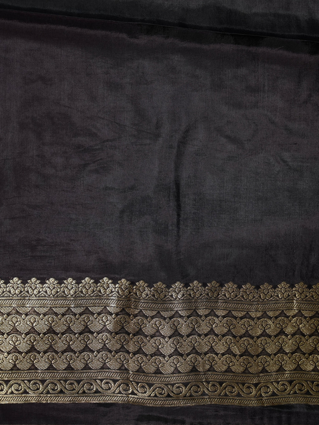 Black Banarasi Organza Crepe Silk Saree