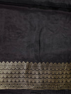 Black Banarasi Organza Crepe Silk Saree