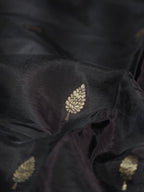 Black Banarasi Organza Crepe Silk Saree