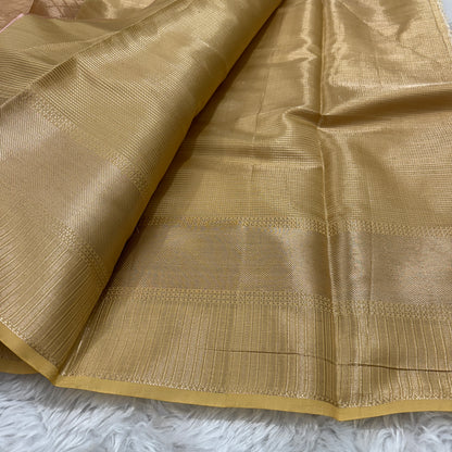 Rose Gold Kanjivaram Tissue Silk Saree