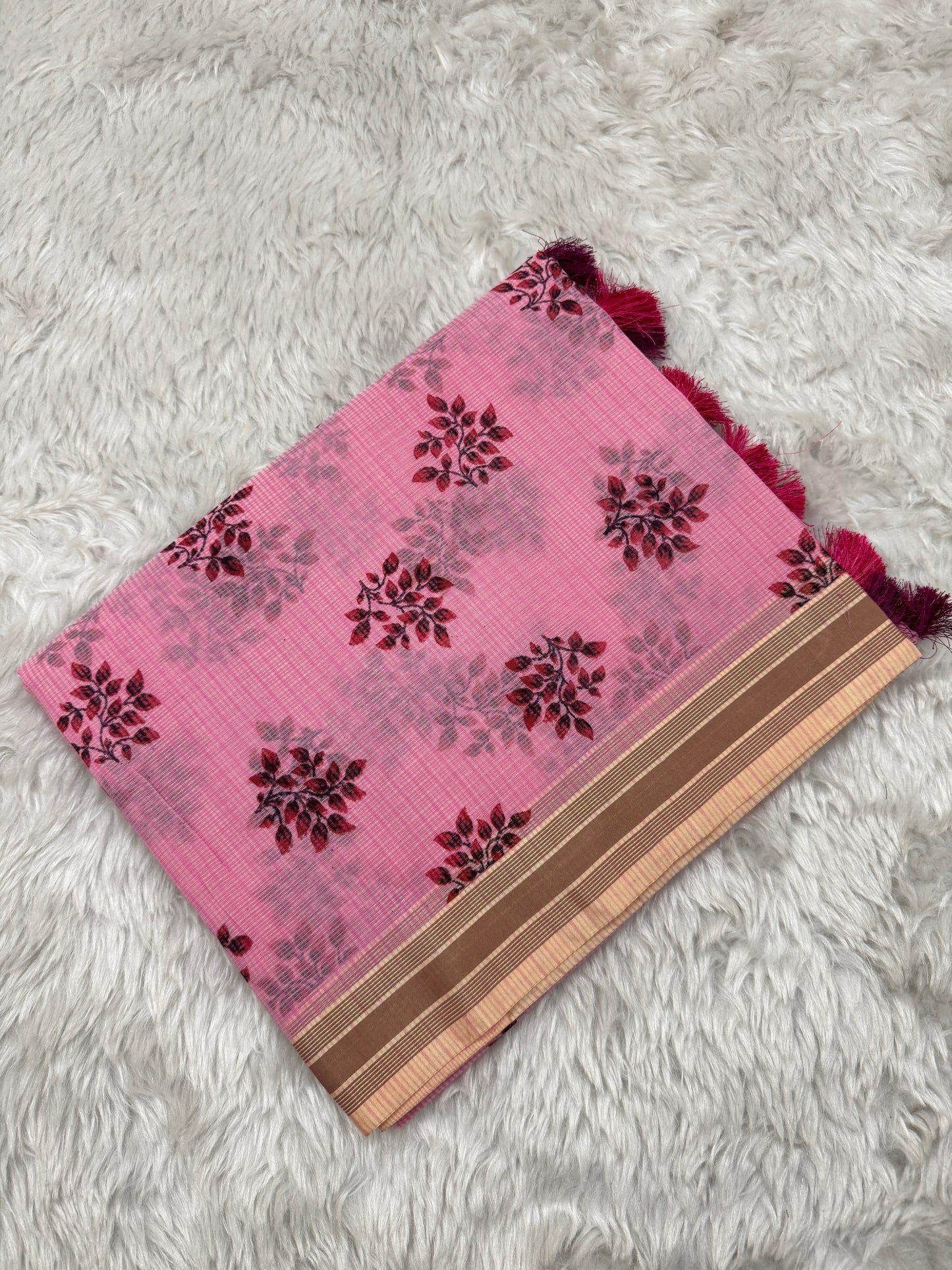 Block Print Cotton Kota Doria Saree