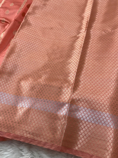 Peach Premium Banarasi Mango Silk Saree