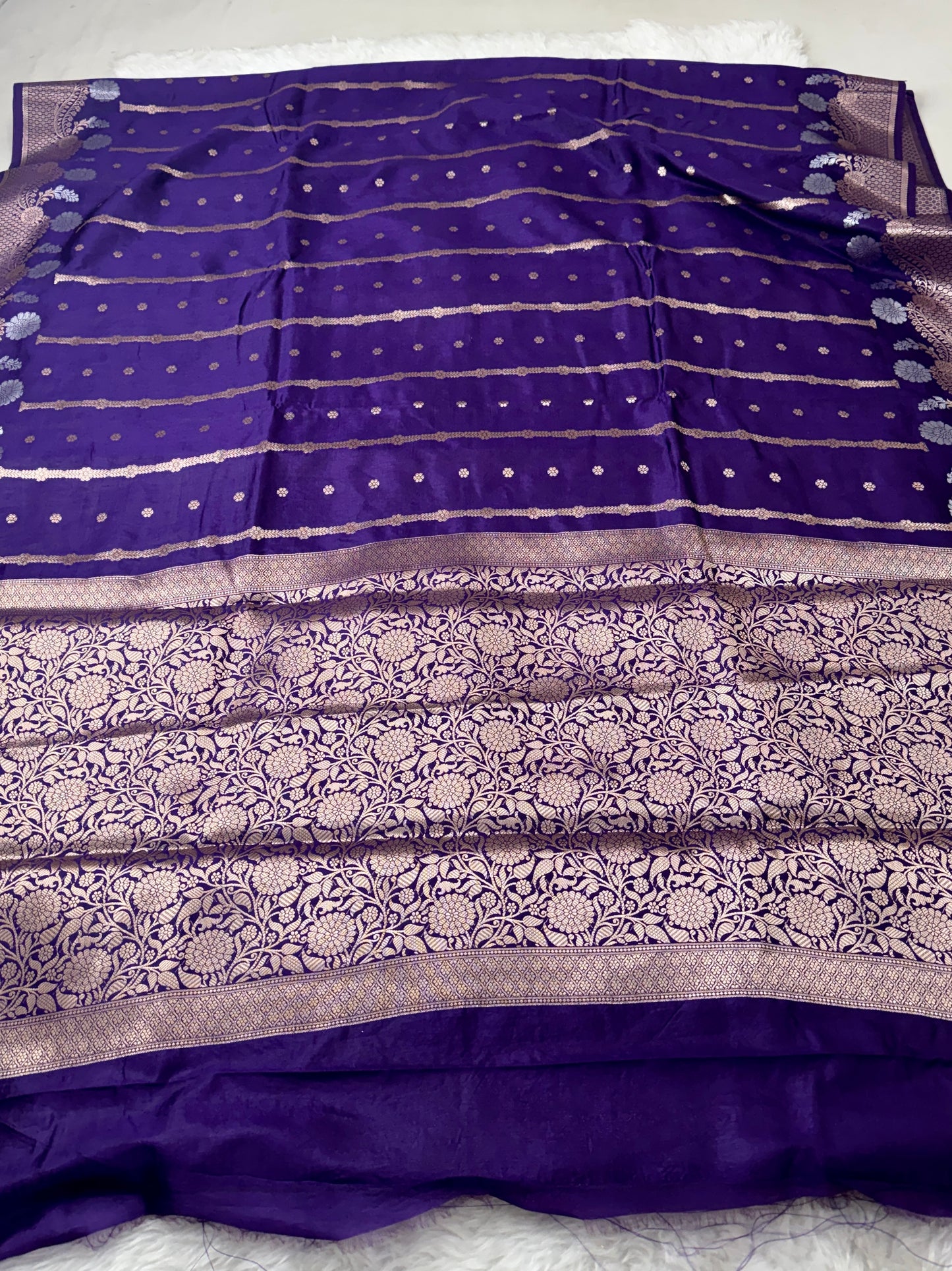 Purple Premium Banarasi Mango Silk Saree
