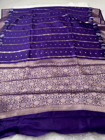 Purple Premium Banarasi Mango Silk Saree