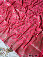 Peachish Pink Premium Banarasi Mashru Silk Suit Set