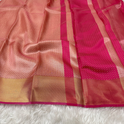 Dusty Pink Kanjivaram Tissue Silk Saree