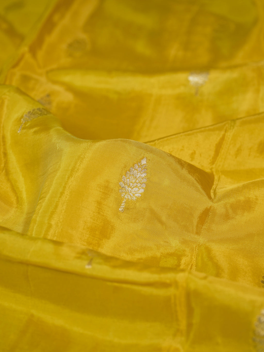 Haldi Yellow Banarasi Organza Crepe Silk Saree