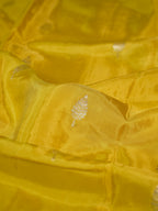 Haldi Yellow Banarasi Organza Crepe Silk Saree