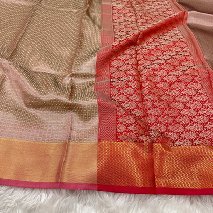 Mauve Pink Kanjivaram Tissue Silk Saree