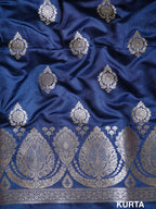 Navy Blue Premium Banarasi Mashru Silk Suit Set