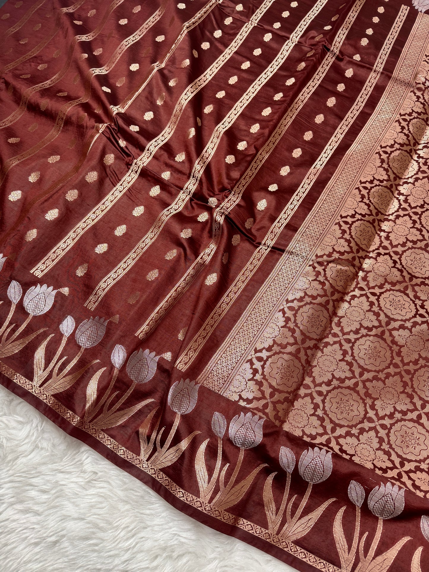 Coffee Brown Premium Banarasi Mango Silk Saree