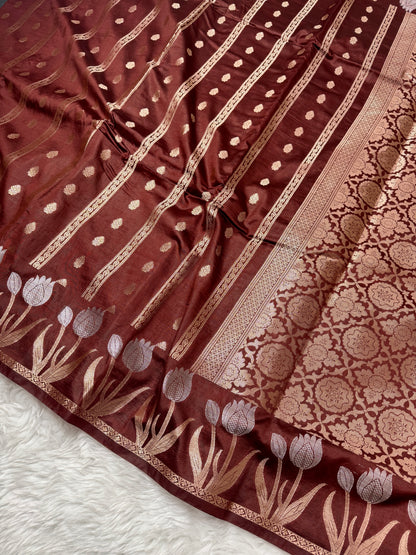 Coffee Brown Premium Banarasi Mango Silk Saree