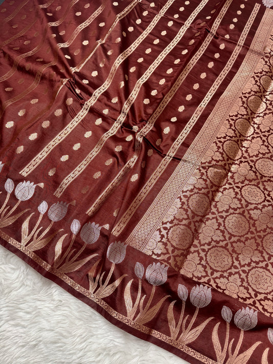 Coffee Brown Premium Banarasi Mango Silk Saree