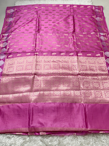 Pink Premium Banarasi Mango Silk Saree