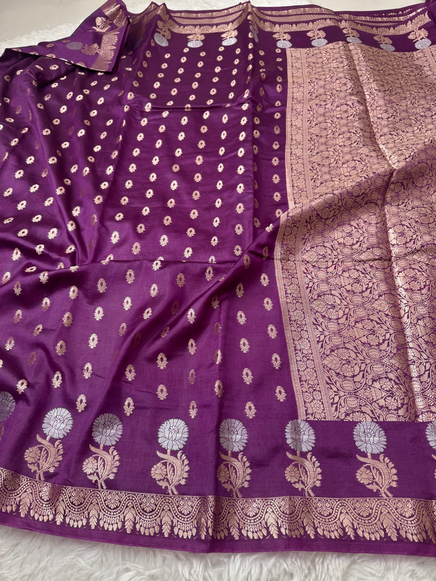Wine Premium Banarasi Mango Silk Saree