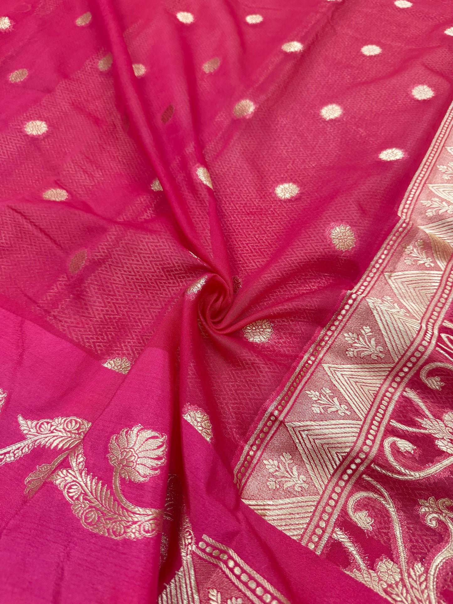 Rani Pink Banarasi Georgette Saree