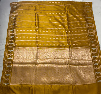 Mustard Yellow Premium Banarasi Mango Silk Saree