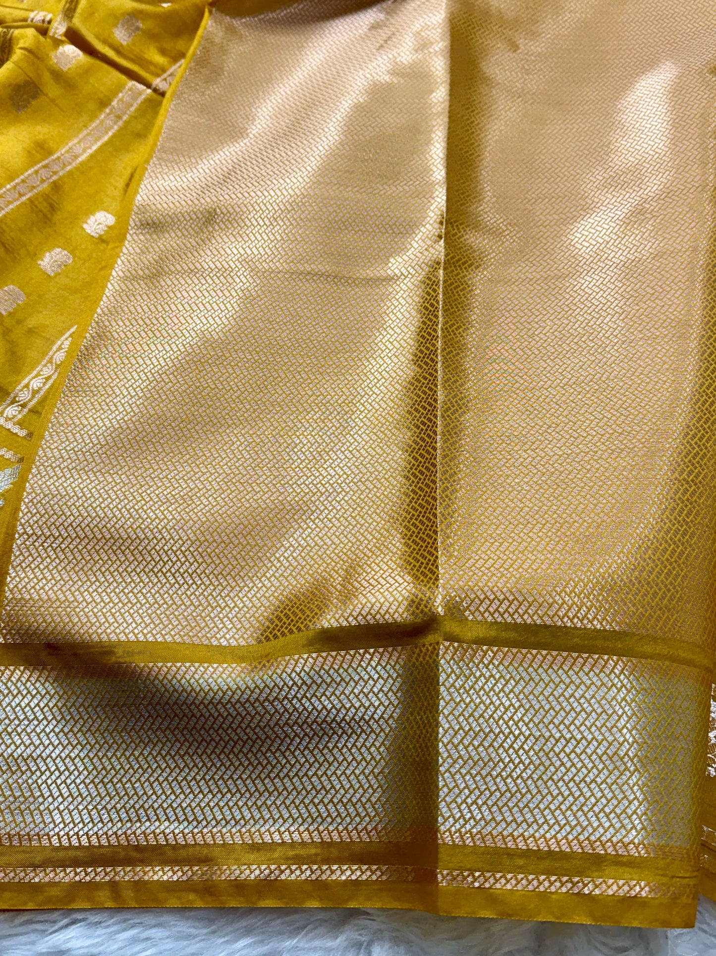 Mustard Yellow Premium Banarasi Mango Silk Saree