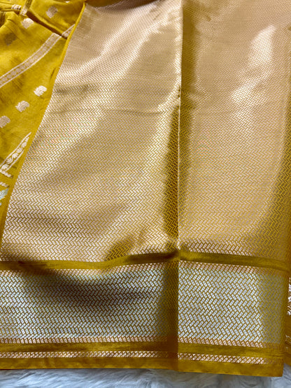 Mustard Yellow Premium Banarasi Mango Silk Saree