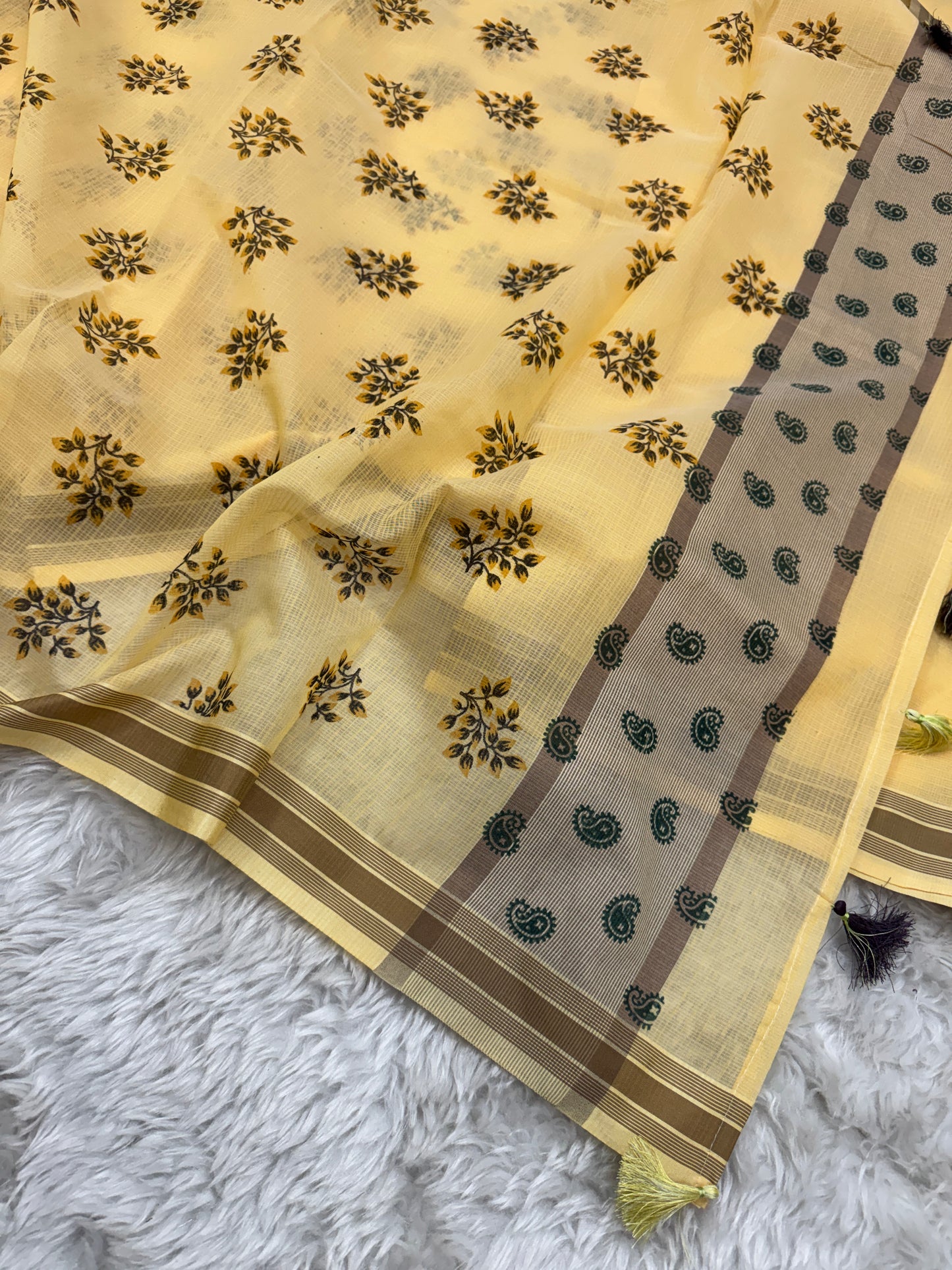 Block Print Cotton Kota Doria Saree