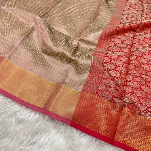 Mauve Pink Kanjivaram Tissue Silk Saree