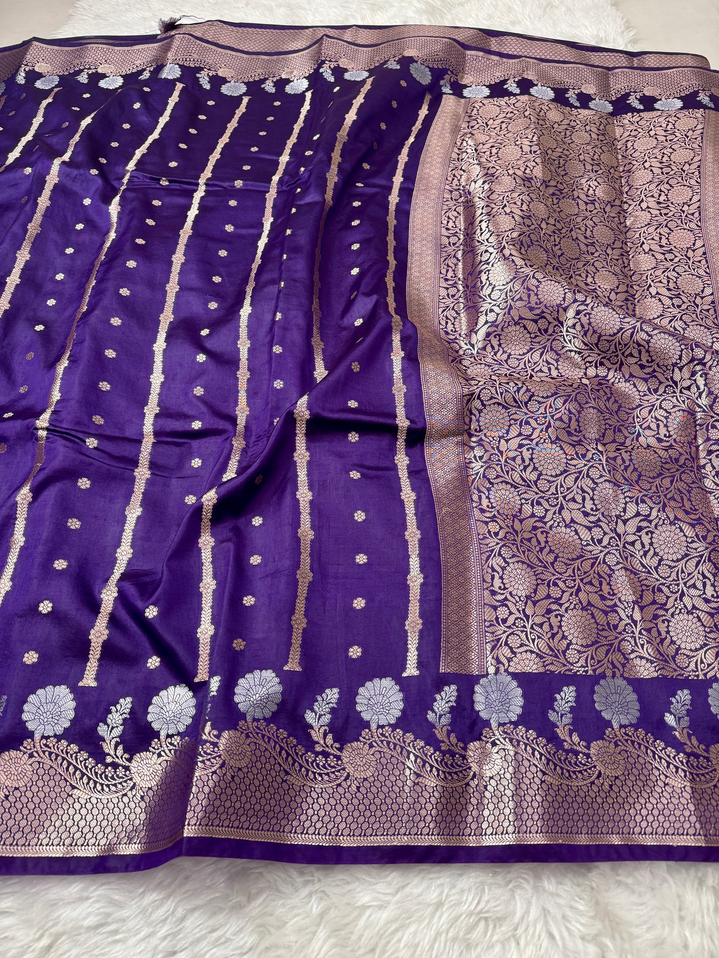 Purple Premium Banarasi Mango Silk Saree