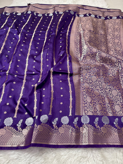 Purple Premium Banarasi Mango Silk Saree