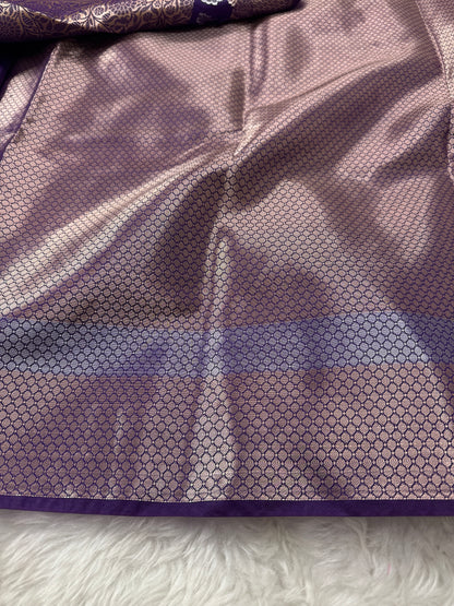 Purple Premium Banarasi Mango Silk Saree