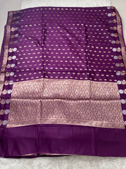 Wine Premium Banarasi Mango Silk Saree