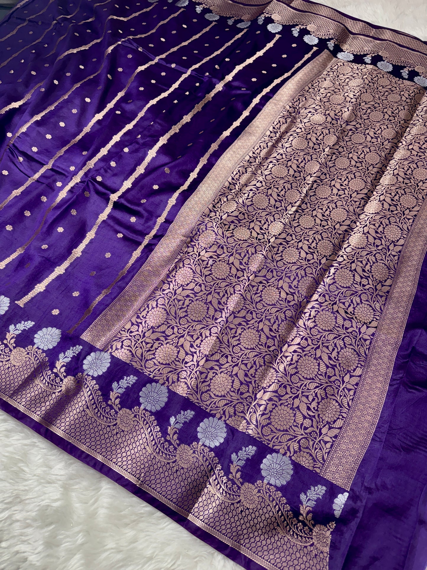 Purple Premium Banarasi Mango Silk Saree