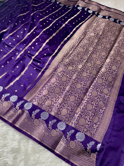 Purple Premium Banarasi Mango Silk Saree