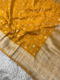 Mustard Yellow Banarasi Crepe Georgette Saree