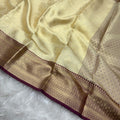 Off White to Wine Kanjivaram Silk Saree