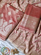 Rose Gold Premium Banarasi Mashru Silk Suit Set