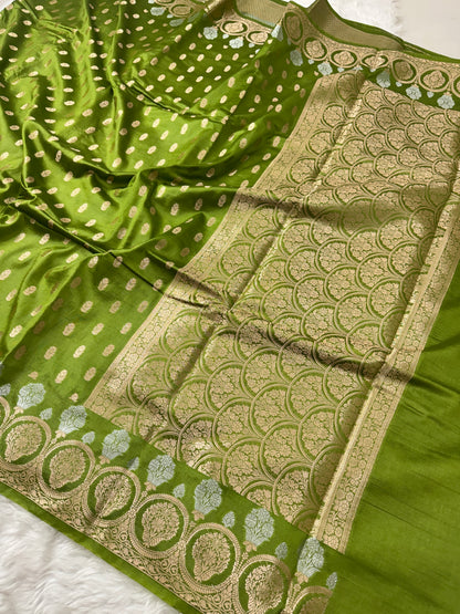 Mehendi Green Premium Banarasi Mango Silk Saree