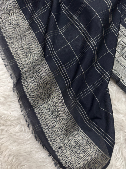 Black Banarasi Crepe Georgette Saree
