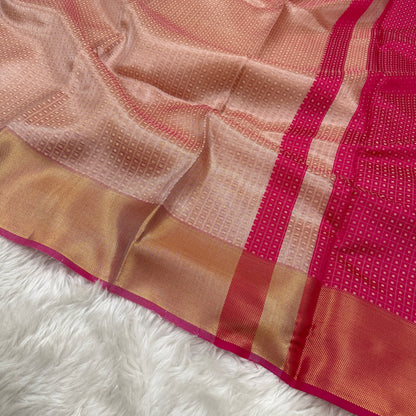 Onion Pink Kanjivaram Tissue Silk Saree