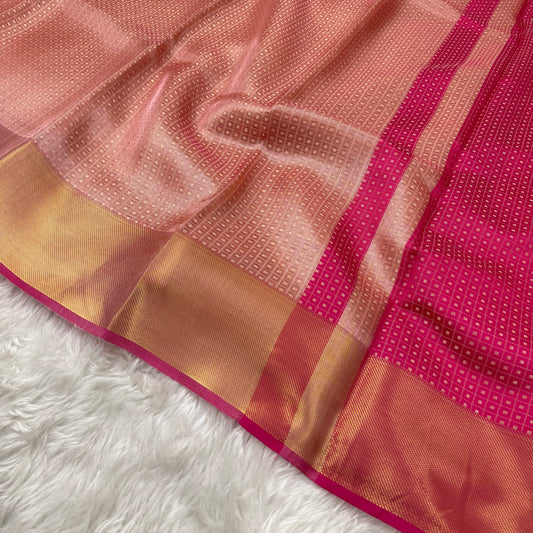 Dusty Pink Kanjivaram Tissue Silk Saree