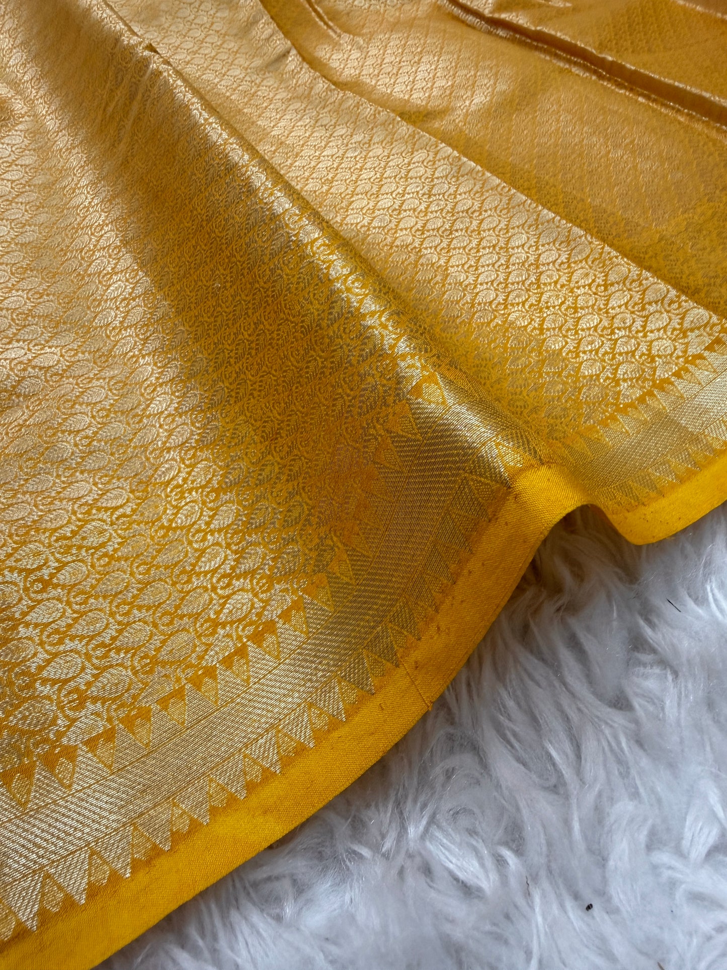 Mustard Yellow Banarasi Georgette Saree