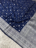 Navy Blue Banarasi Crepe Georgette Saree