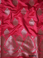 Peachish Pink Premium Banarasi Mashru Silk Suit Set