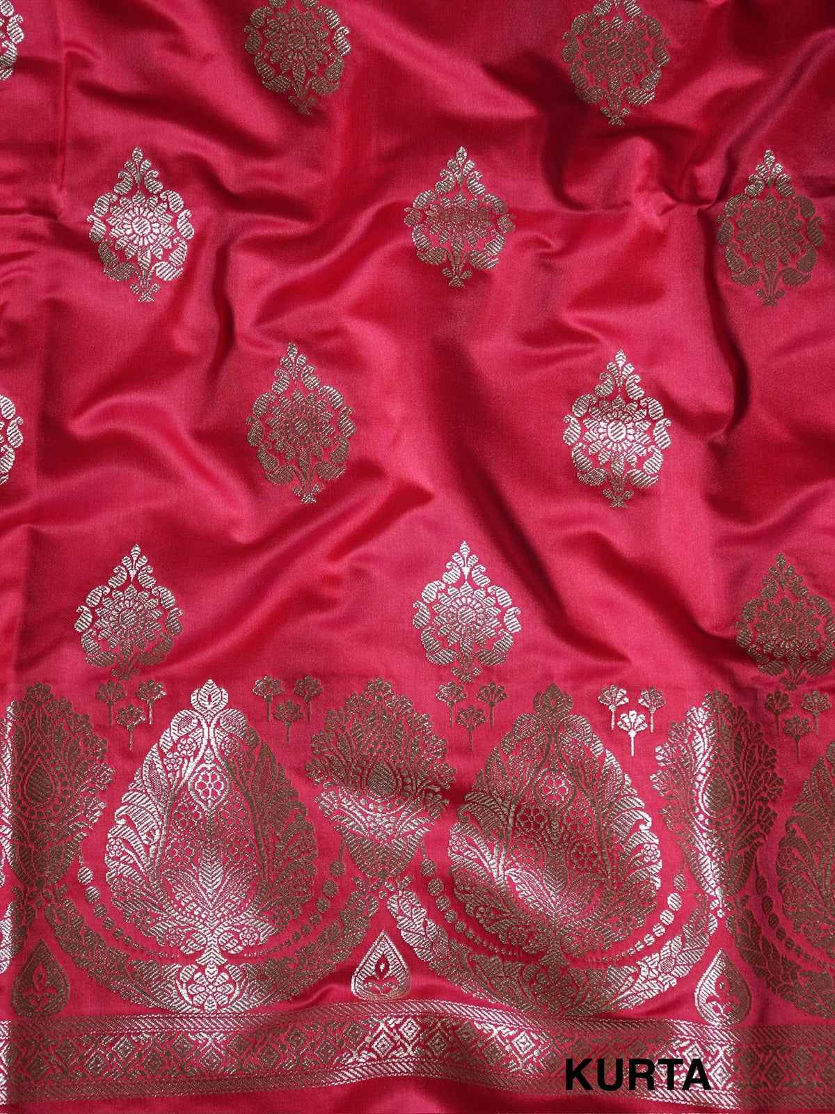 Peachish Pink Premium Banarasi Mashru Silk Suit Set