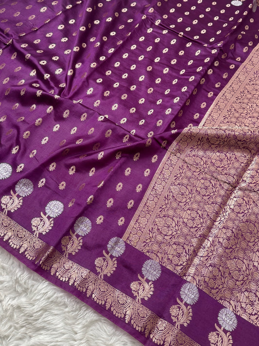 Wine Premium Banarasi Mango Silk Saree