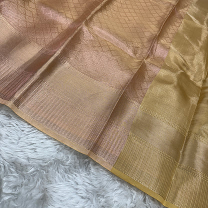 Rose Gold Kanjivaram Tissue Silk Saree