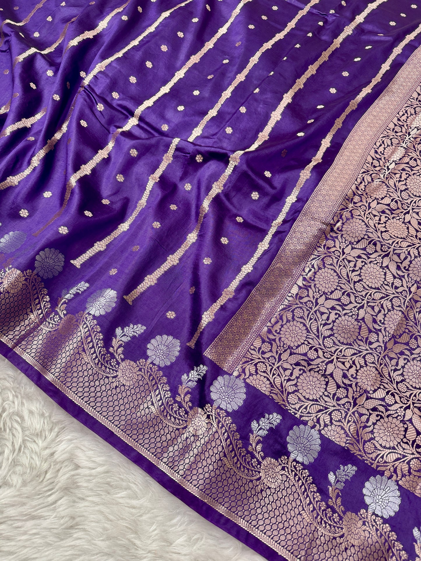 Purple Premium Banarasi Mango Silk Saree