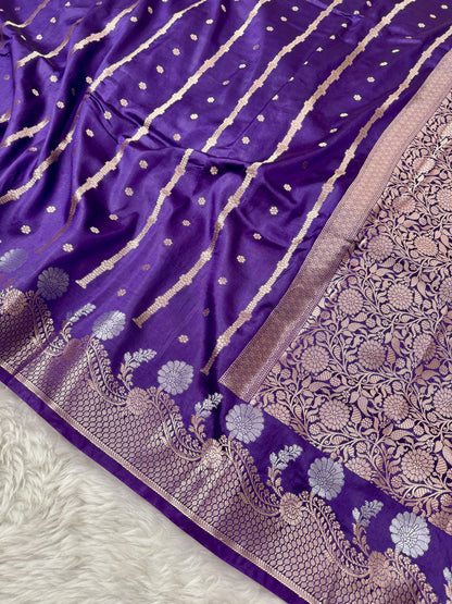 Purple Premium Banarasi Mango Silk Saree