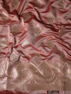 Rose Gold Premium Banarasi Mashru Silk Suit Set